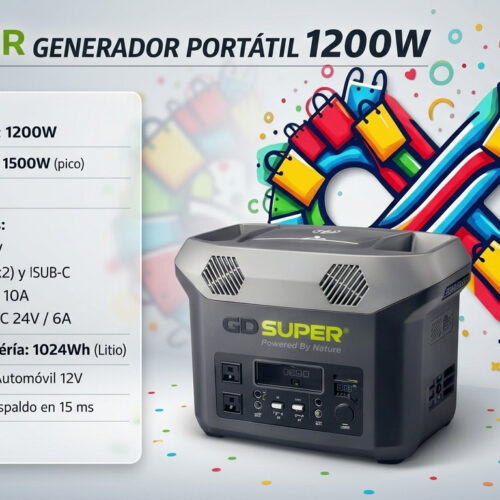 Estacion de Energia Electrico y Solar - 1200W GD Super